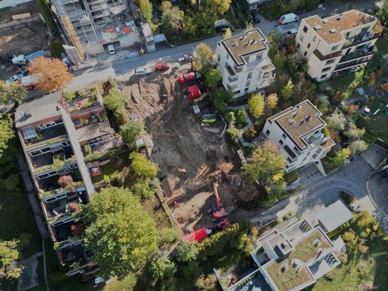Start Baugrubenarbeiten Eierbrechtstrasse